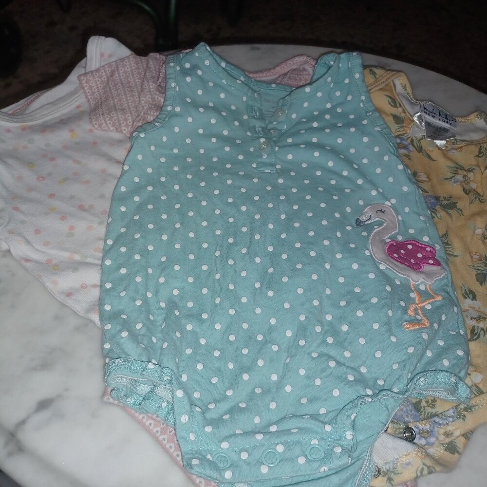 Baby Girl Bundle 6-9 Months "Polka Dot Flamingo" - Picture 2 of 4